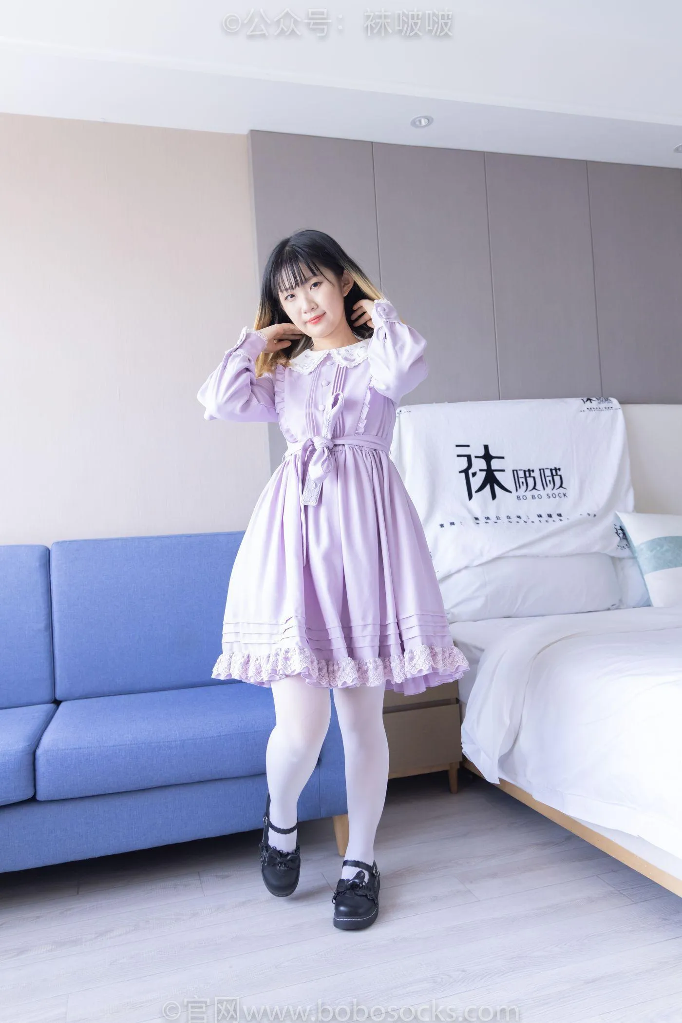 [BoBoSocks袜啵啵]NO.079 砂糖-皮鞋、厚白丝（花絮版） [140P]插图7